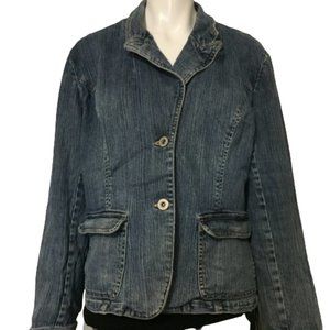 Contrast Jeans Size XL Blue Jacket